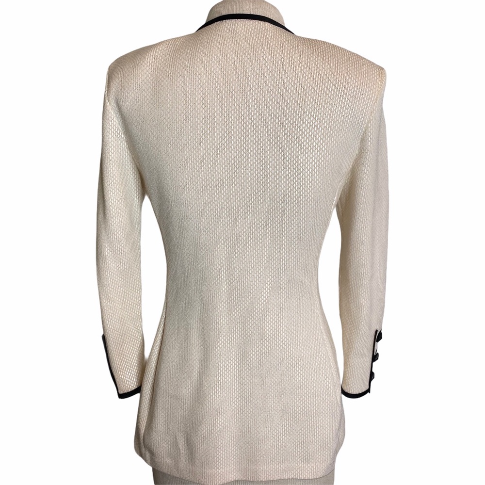 St. John by Marie Gray Sequin White/Black Blazer - Picture 3 of 8